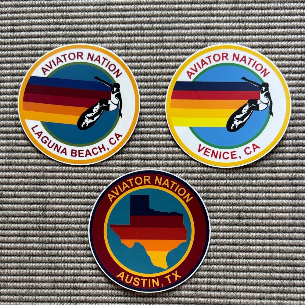 Aviator Nation Colorful Sticker Trio